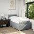 Cama box spring con colchón tela gris claro 90x190