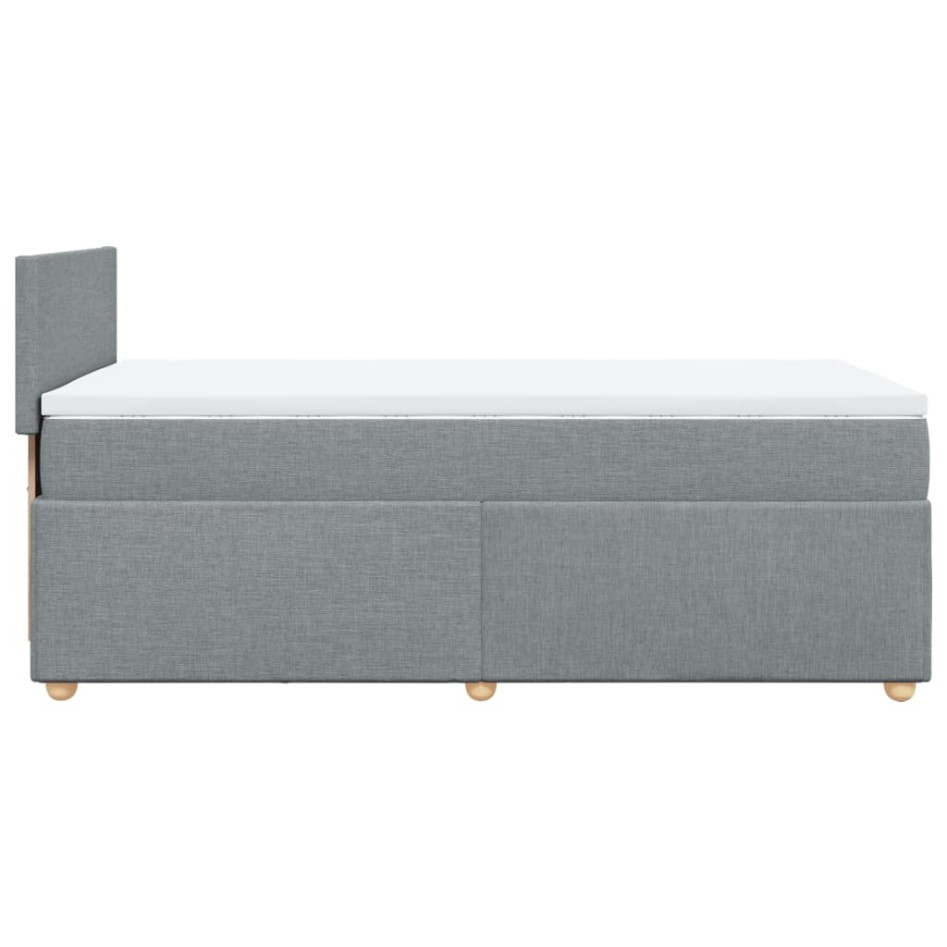 Cama box spring con colchón tela gris claro 90x190