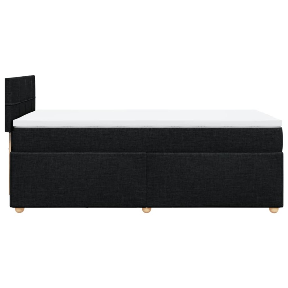 Cama box spring con colchón tela negro 90x190