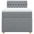 Cama box spring con colchón tela gris claro 90x190