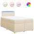 Cama box spring con colchón tela color crema 120x200