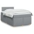 Cama box spring con colchón tela gris claro 120x200