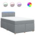 Cama box spring con colchón tela gris claro 120x200