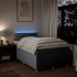 Cama box spring con colchón tela gris claro 120x200