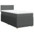 Cama box spring con colchón tela gris oscuro 90x190