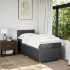 Cama box spring con colchón tela gris oscuro 90x190