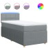 Cama box spring con colchón tela gris claro 90x190