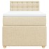Cama box spring con colchón tela color crema 90x190