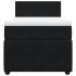 Cama box spring con colchón terciopelo negro 80x200