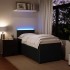 Cama box spring con colchón terciopelo negro 80x200
