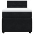 Cama box spring con colchón terciopelo negro 80x200