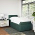 Cama box spring con colchón terciopelo verde oscuro 80x200