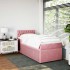 Cama box spring con colchón terciopelo rosa 80x200