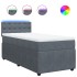 Cama box spring con colchón terciopelo gris oscuro 80x200