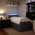 Cama box spring con colchón terciopelo gris oscuro 80x200