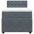 Cama box spring con colchón terciopelo gris oscuro 80x200