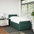 Cama box spring con colchón terciopelo verde oscuro 90x190