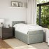 Cama box spring con colchón terciopelo gris claro 90x190