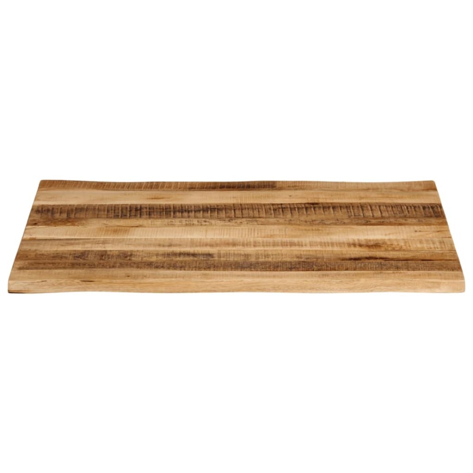 Tablero de mesa borde natural madera mango rugosa 100x80x3,8
