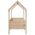 Cama con forma de casa de niños madera maciza marrón 70x140
