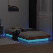 Estructura de cama LED madera maciza pino marrón cera 75x190 cm