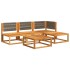 Set de sofás de jardín con cojines 5 pzas madera maciza