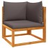 Set de sofás de jardín con cojines 5 pzas madera maciza