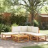 Set de sofás de jardín con cojines 6 pzas madera maciza