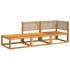 Set de sofás de jardín con cojines 3 pzas madera maciza