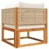 Set de sofás de jardín con cojines 3 pzas madera maciza