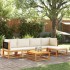 Set de sofás de jardín con cojines 6 pzas madera maciza