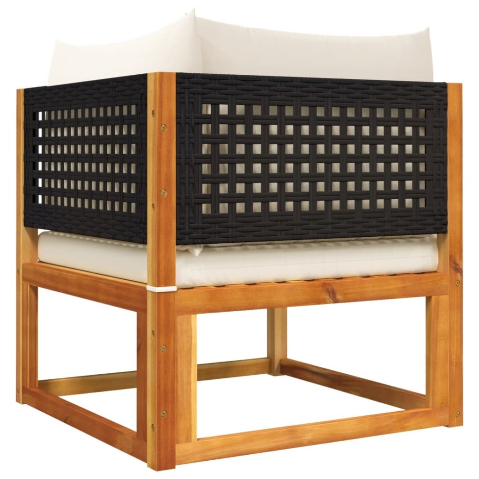 Set de sofás de jardín con cojines 6 pzas madera maciza