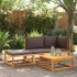 Set de sofás de jardín con cojines 3 pzas madera maciza
