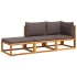 Set de sofás de jardín con cojines 3 pzas madera maciza