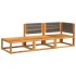 Set de sofás de jardín con cojines 3 pzas madera maciza
