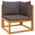 Set de sofás de jardín con cojines 3 pzas madera maciza