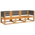 Set de sofás de jardín con cojines 3 pzas madera maciza