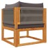 Set de sofás de jardín con cojines 3 pzas madera maciza