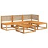Set de sofás de jardín con cojines 5 pzas madera maciza