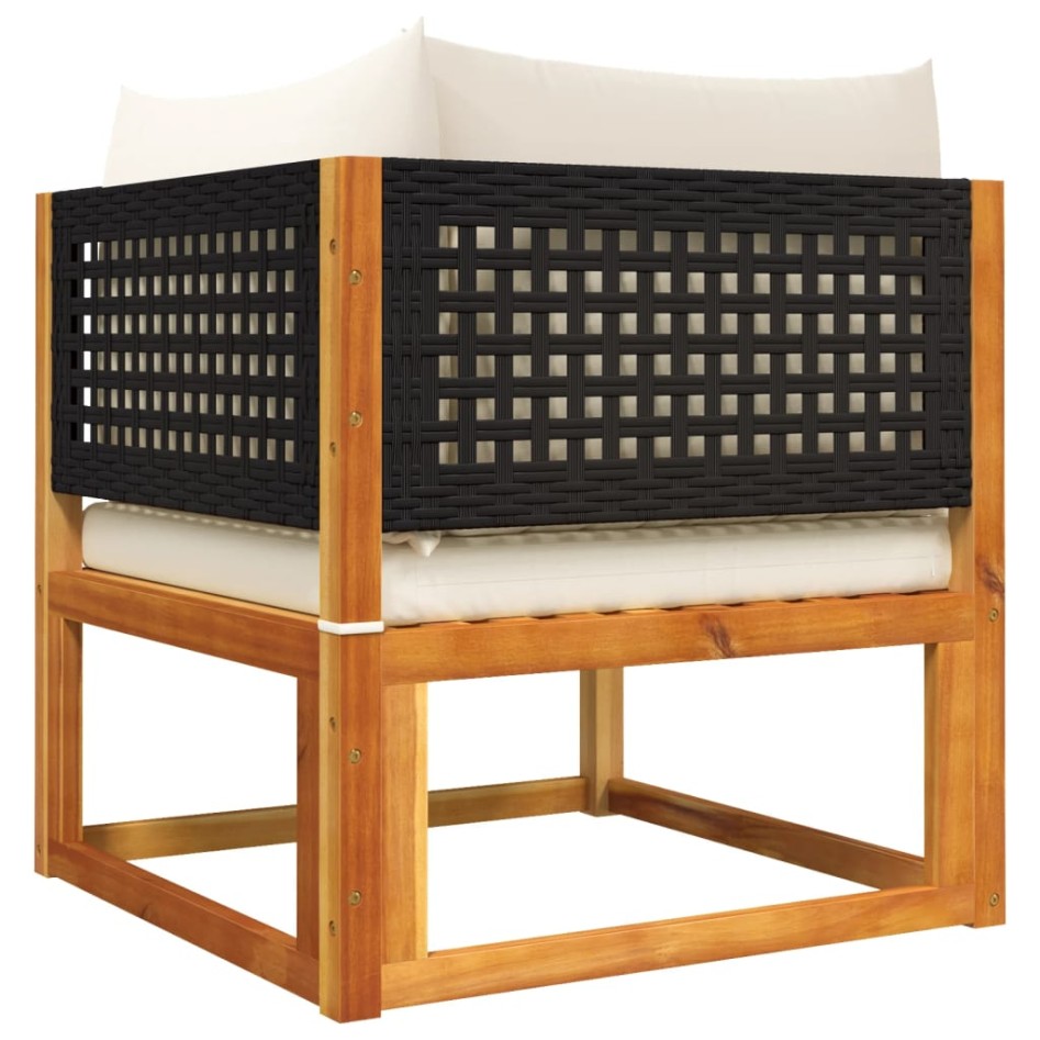 Set sofás de jardín con cojines 4 pzas madera maciza de