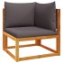 Set de sofás de jardín con cojines 6 pzas madera maciza