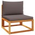 Set de sofás de jardín con cojines 6 pzas madera maciza