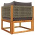 Set de sofás de jardín con cojines 6 pzas madera maciza