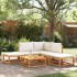 Set de sofás de jardín con cojines 6 pzas madera maciza