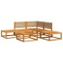Set de sofás de jardín con cojines 6 pzas madera maciza