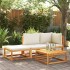Set de sofás de jardín con cojines 3 pzas madera maciza