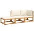 Set de sofás de jardín con cojines 3 pzas madera maciza