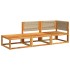 Set de sofás de jardín con cojines 3 pzas madera maciza
