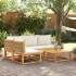 Set de sofás de jardín con cojines 5 pzas madera maciza