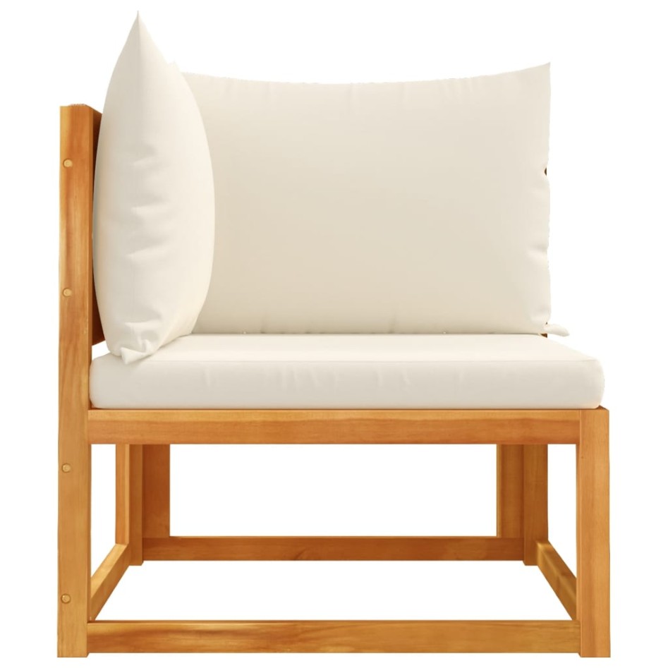 Sofá de jardín de esquina con cojines madera maciza de